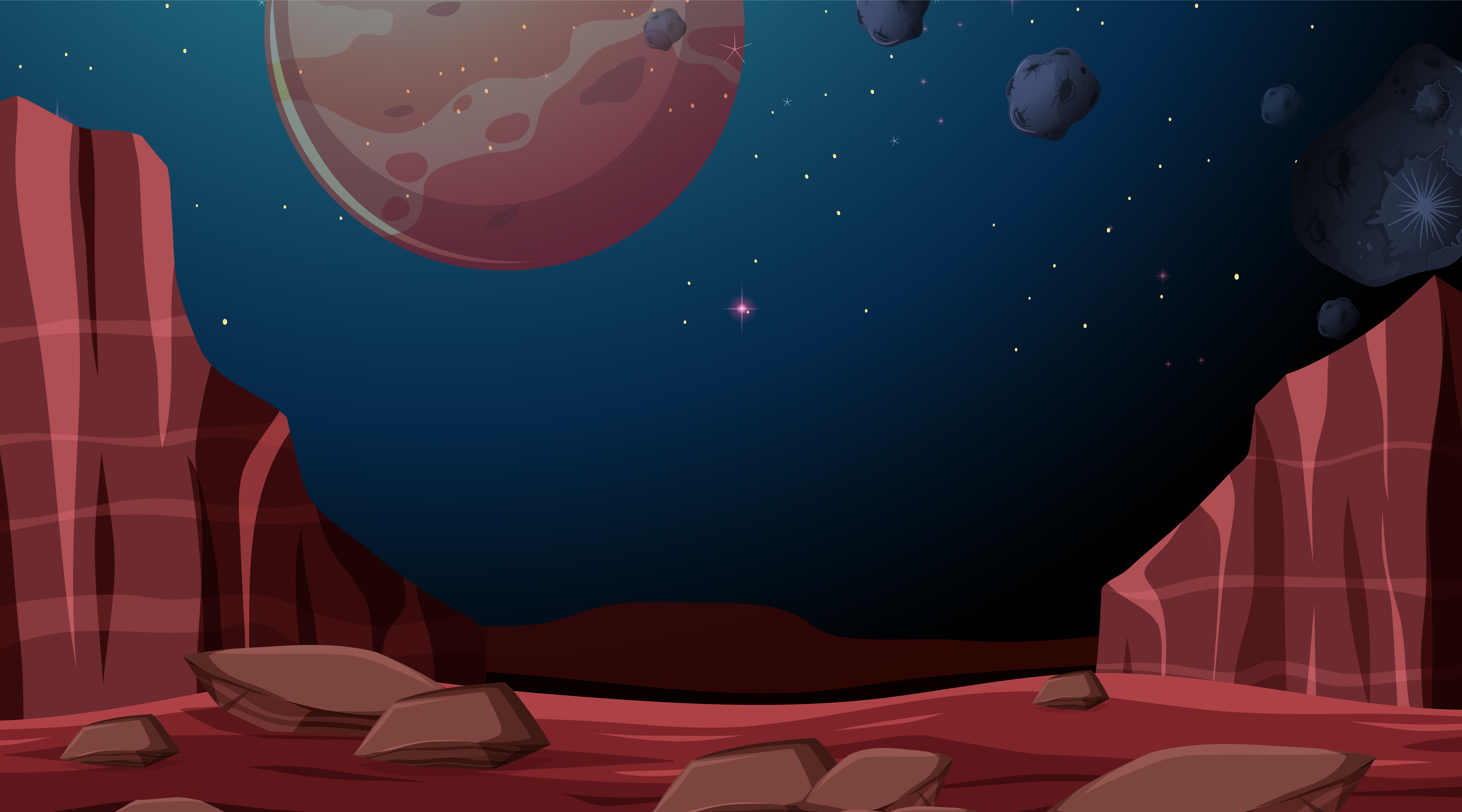 Space planet background scene